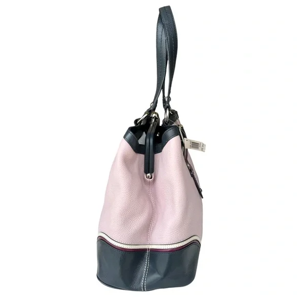 🆕 Coach Laura Spectator Shoulder Bag Satchel Kiss Lock Lavender Leather - Picture 8 of 17